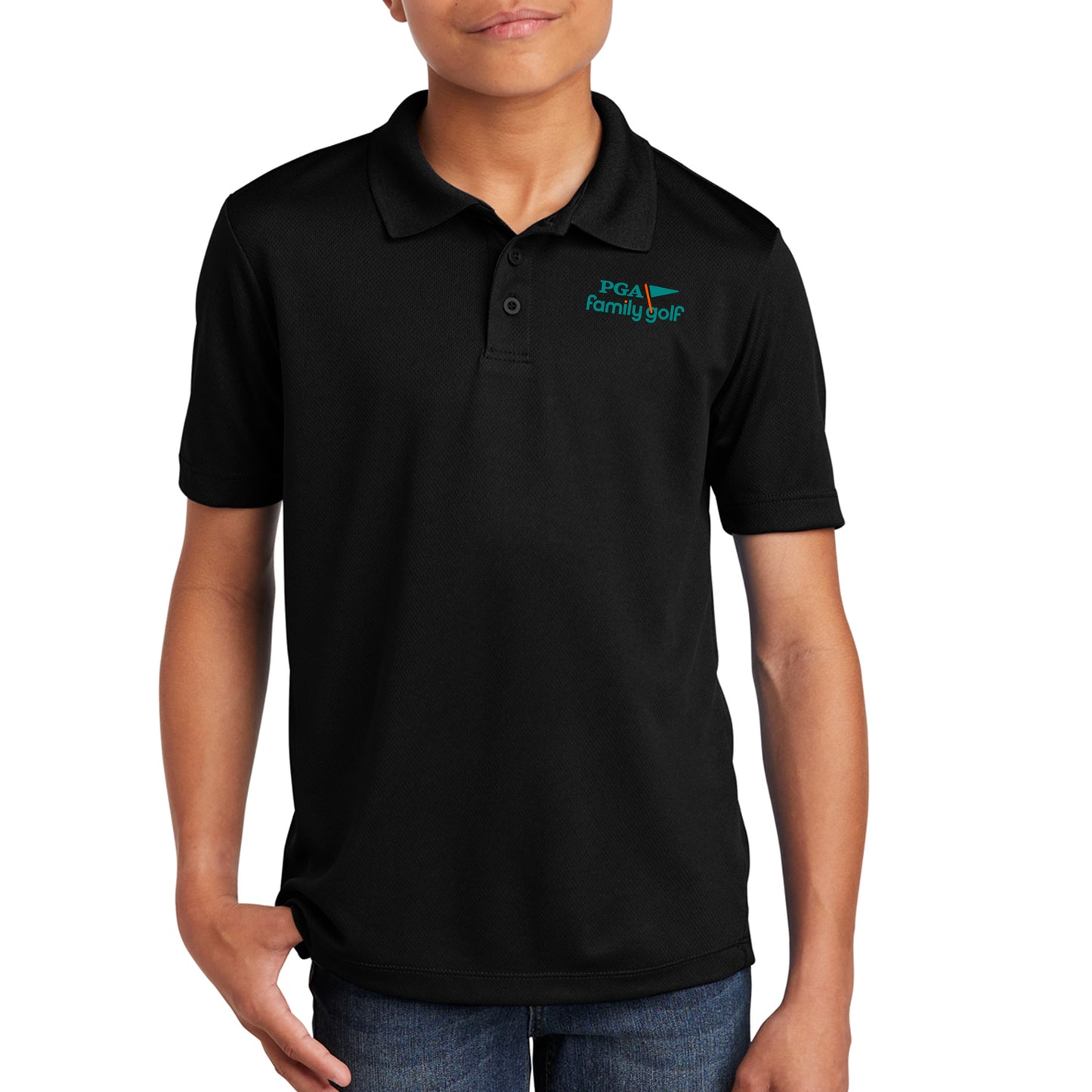 PGA Family Golf Youth Polo - Black