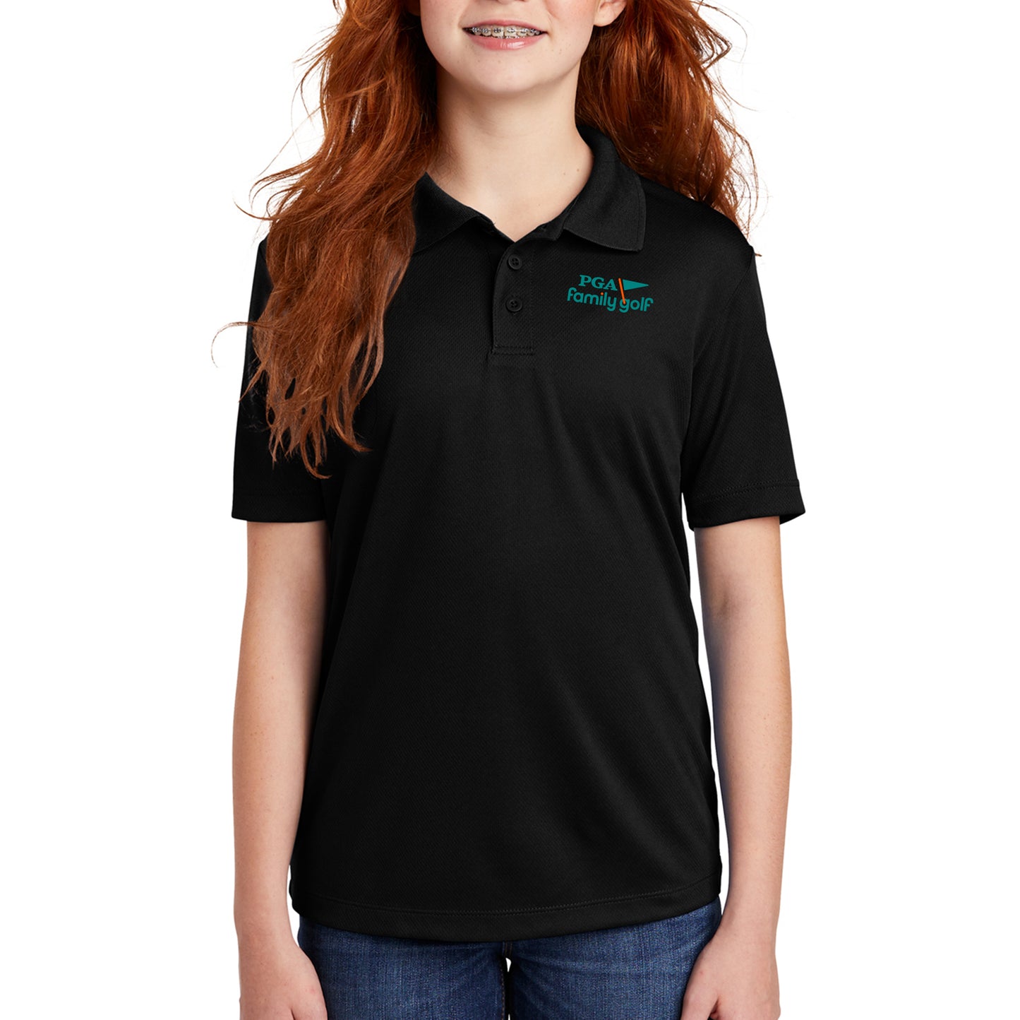 PGA Family Golf Youth Polo - Black