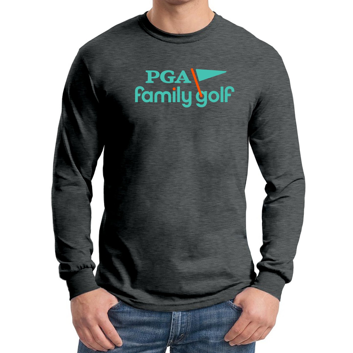 PGA Family Golf Adult Longsleeve T-Shirt - Dark Heather
